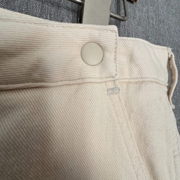 Hot Lava Spring Dream Jean - Cream Wide Straight Leg High Rise Side Zip Size XL - Picture 5 of 10